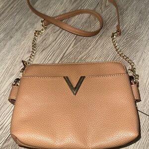 Grossi Tan Faux Leather Small Crossbody Bag Purse